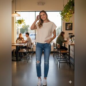 Cream Textured Women's Crop Top NWOT